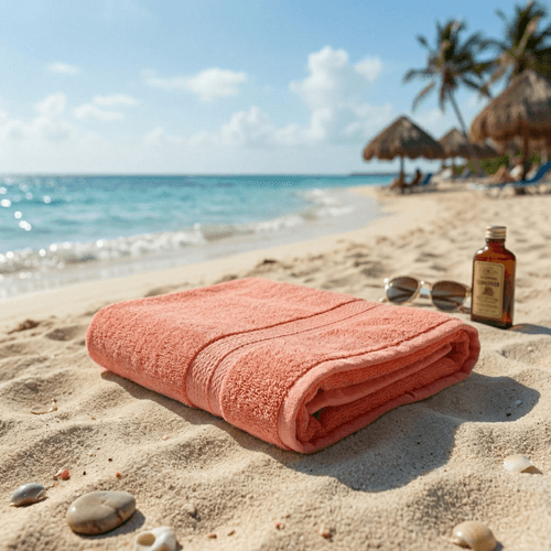 Toalla de baño color rosa