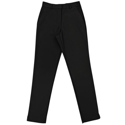 Pantalón straight casual color negro sólido para mujer