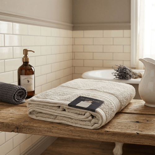 Toalla beige con textura