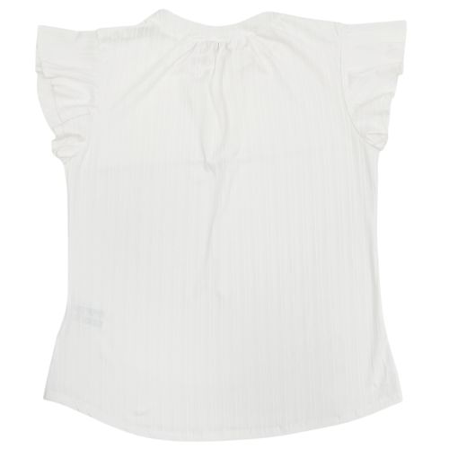 Blusa curvy color blanco de mangas con vuelos para mujer