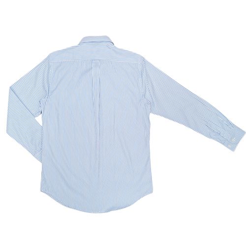Camisa formal rayada de color celeste de cierre de botones para hombre