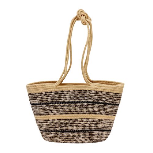 Bolso de playa multicolor con diseño tejido para mujer