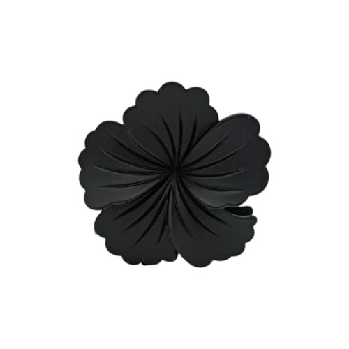 Gancho de pelo en forma de flor color negro con relieve para mujer