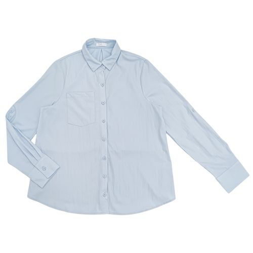 Blusa de maternidad de color celeste de mangas largas para mujer
