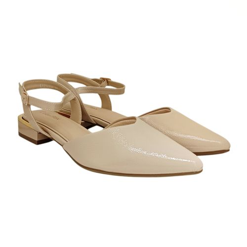 Calzado semiabierto color nude diseño con textura para mujer