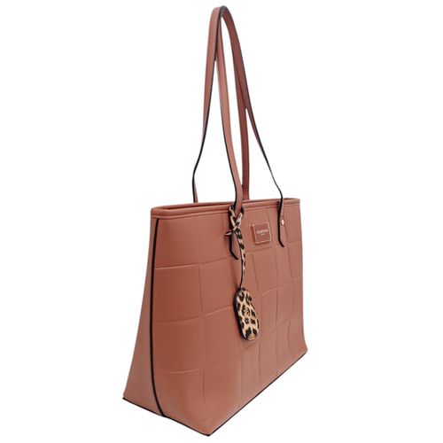 Cartera tote color café diseño con textura para mujer