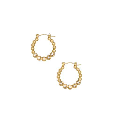 Argollas pequeñas con detalle en color dorado para mujer