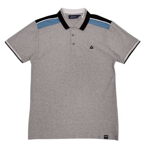 Camisa tipo polo color gris manga corta para hombre