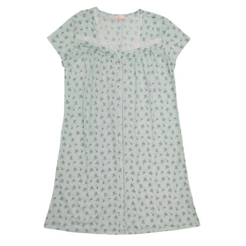 Bata curvy color verde con detalle floral para mujer