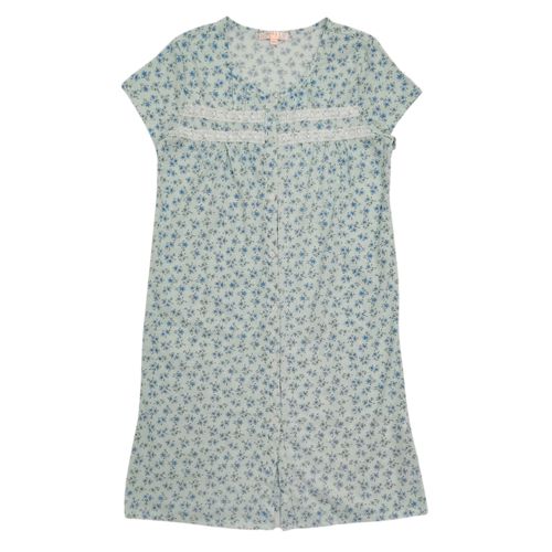 Bata estampada floral color verde para mujer