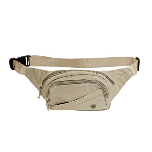 Cangurera color beige con correa ajustable para hombre