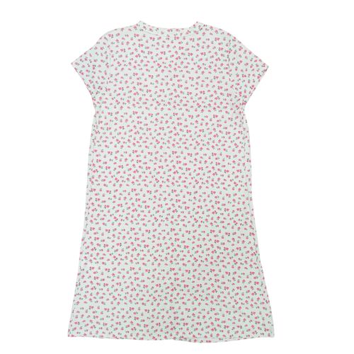Bata color verde con cuello V y estampado para mujer