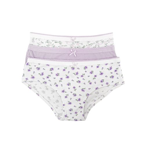 Set de 3 panties multicolor con diseño estampado para niña