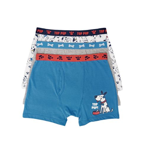 Set de 3 bóxer multicolor con diseño de perrito para niño