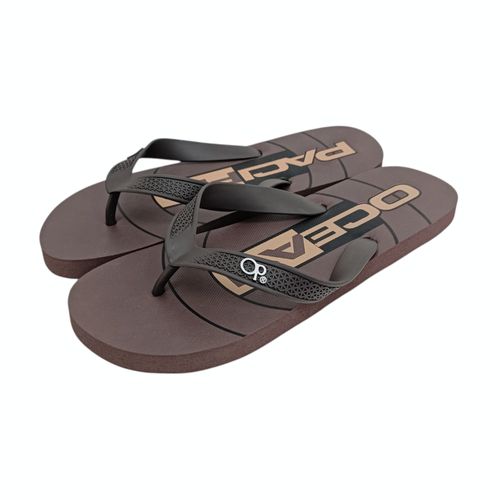 Sandalias tipo flip-flop color café diseño con textura para mujer