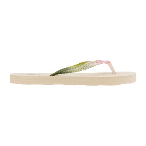 Sandalias playeras color ivory con diseño trenzado para mujer