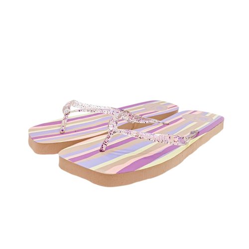 Sandalias playeras en multicolor con diseño rayado para mujer