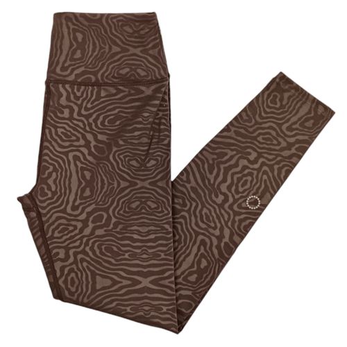 Leggins deportiva color café con cintura elástica para mujer