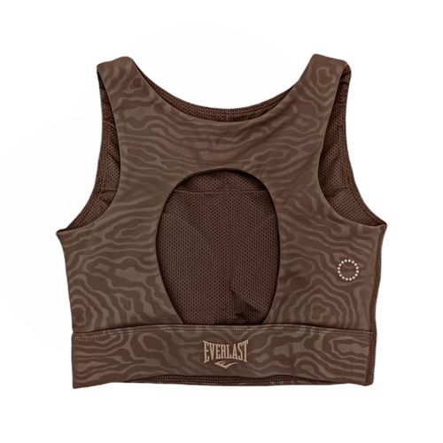 Tank top deportivo color café de cuello redondo para mujer