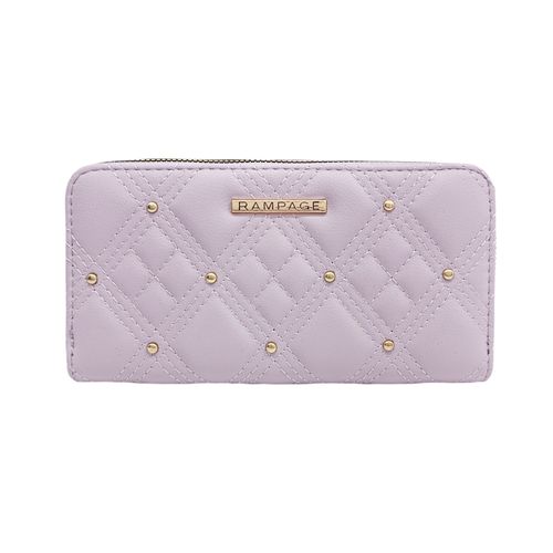 Billetera zip around color lila diseño con textura para mujer