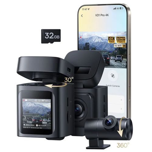 Cámara para salpicadero Baseus PrimeTrip VD1 3K+1080p carga solar