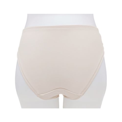 Panty color beige tipo bikini con detalle de encaje para mujer