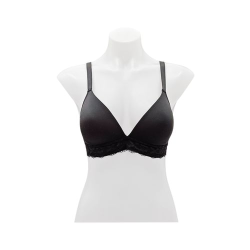 Brasier color negro sin varillas con detalle de encaje para mujer