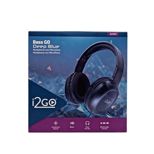 Audífonos i2GO Bass GO Deep Blue con micrófono