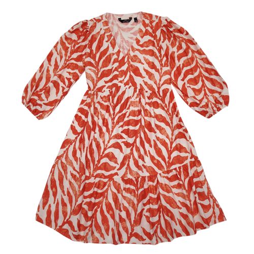 Vestido de maternidad color coral camisero casual con mangas 3/4 para mujer