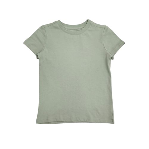 Camiseta color verde de cuello redondo con mangas cortas para niño