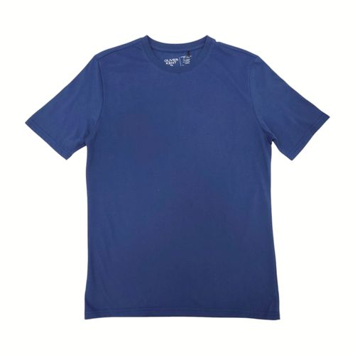 Camiseta color azul sólido de cuello redondo para hombre