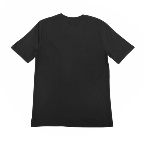 Camiseta color negro sólido de cuello redondo para hombre