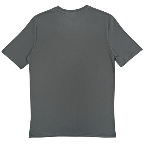 Camiseta color gris sólido de cuello redondo para hombre