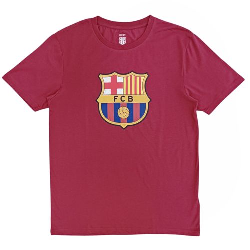 Camiseta deportiva color vino estampada de F.C Barcelona para hombre