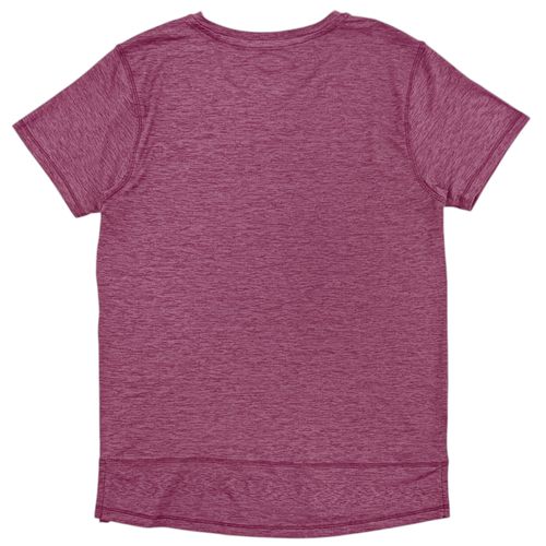 Camiseta deportiva color lila con escote en V para mujer