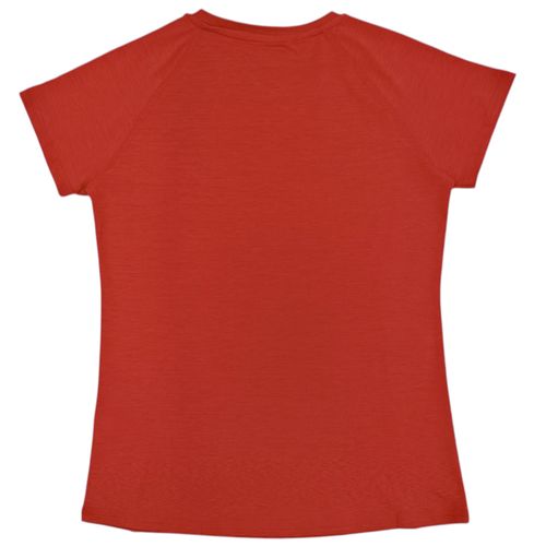 Camiseta deportiva color rojo con escote en V para mujer