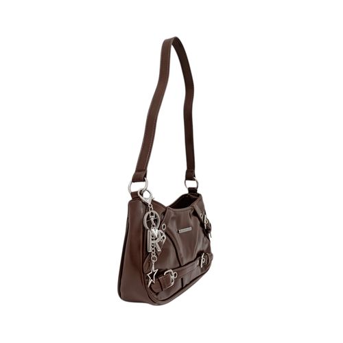 Cartera hobo color café con asa ajustable para mujer