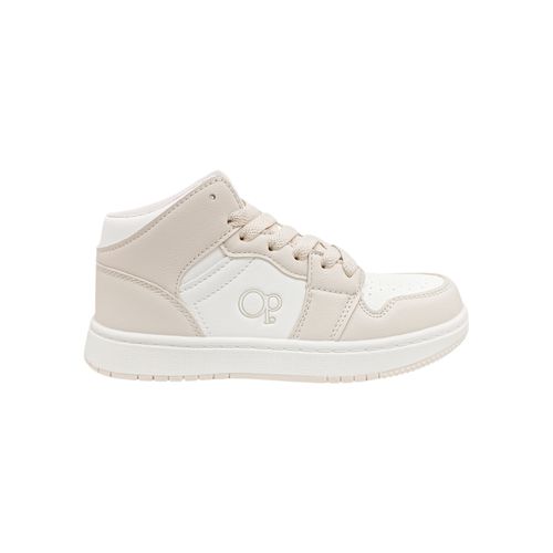 Sneakers estilo botines color beige diseño con textura para niña