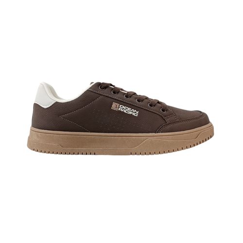 Sneakers color café con detalles en blanco para hombre