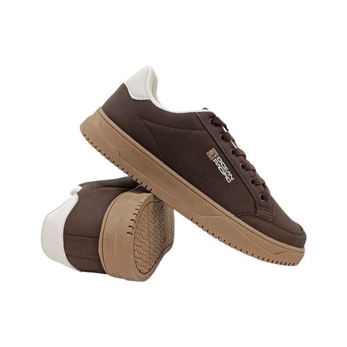 Sneakers color café con detalles en blanco para hombre