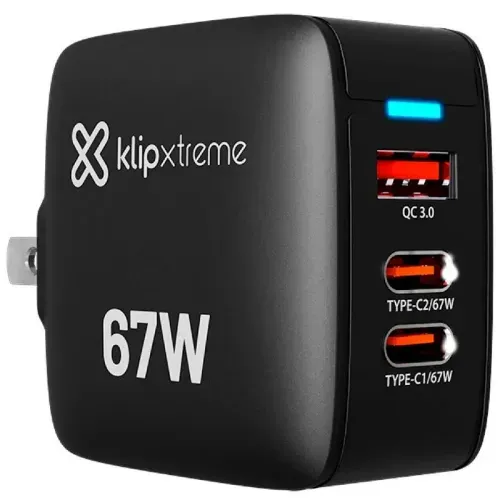 Cargador Klip Xtreme PowerWall USB-C + USB-A 67 Watts