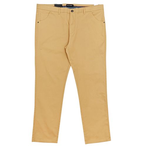 Pantalón slim plus size casual color caqui para hombre