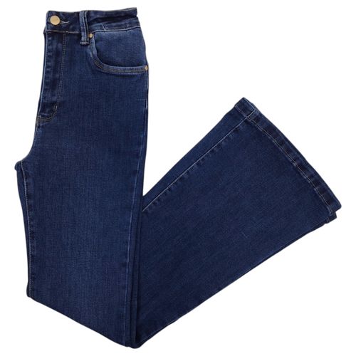 Flare jeans color azul de diseño lavado para mujer