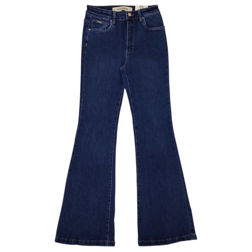 Flare jeans color azul de diseño lavado para mujer