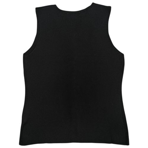 Blusa tipo chaleco color negro de cuello redondo para mujer