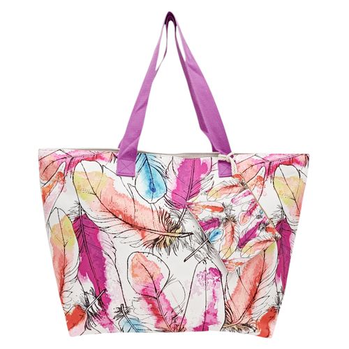 Bolso de playa color morado con estampado para mujer