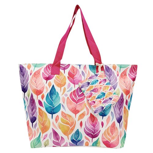 Bolso de playa color rojo con estampado para mujer