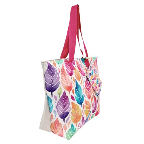 Bolso de playa color rojo con estampado para mujer