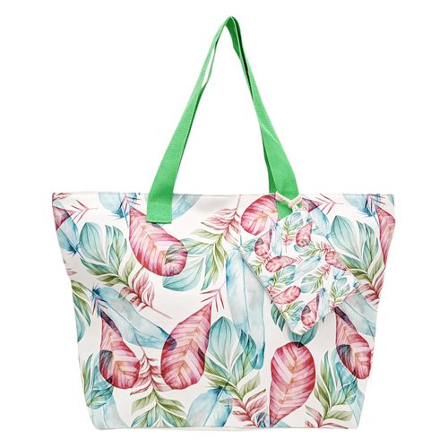 Bolso de playa color morado con estampado para mujer