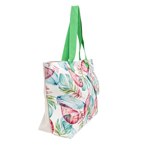 Bolso de playa color morado con estampado para mujer